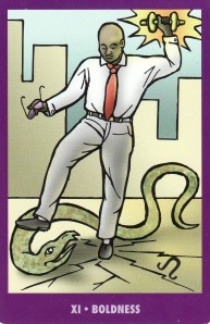 Boldness, from the Bright Idea Deck (known as the Strength card in traditional Tarot).